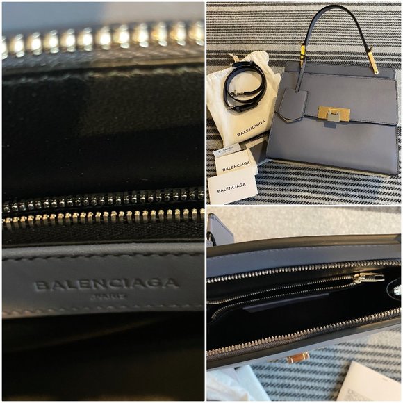 Balenciaga Le Dix Zip Cartable S Shoulder Bag, Color Gris Graphite - Picture 12 of 13